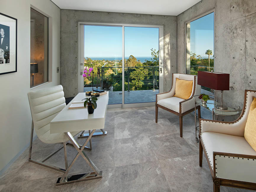 376 Las Alturas Road Santa Barbara, CA 93103 - Photo 17 of 36 a living room with furniture and a floor to ceiling window