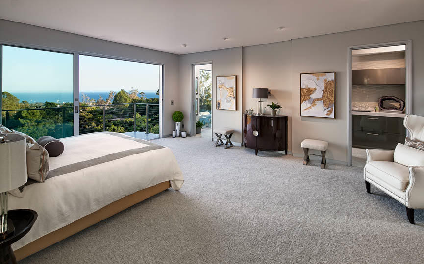 376 Las Alturas Road Santa Barbara, CA 93103 - Photo 18 of 36 a bed room with a bed and a couch