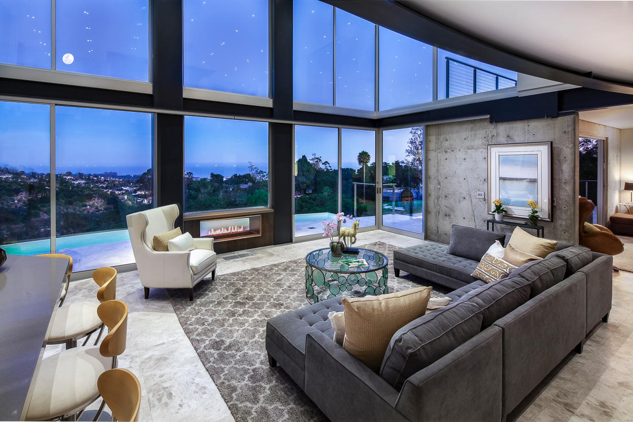 376 Las Alturas Road Santa Barbara, CA 93103 - Photo 27 of 36 a living room with furniture and a large window