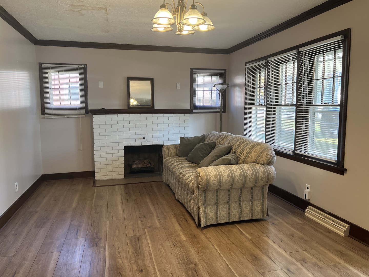 112 Chicago Road, Unit 1 Oswego, IL 60543 - Photo 2 of 29 a living room with furniture and a fireplace