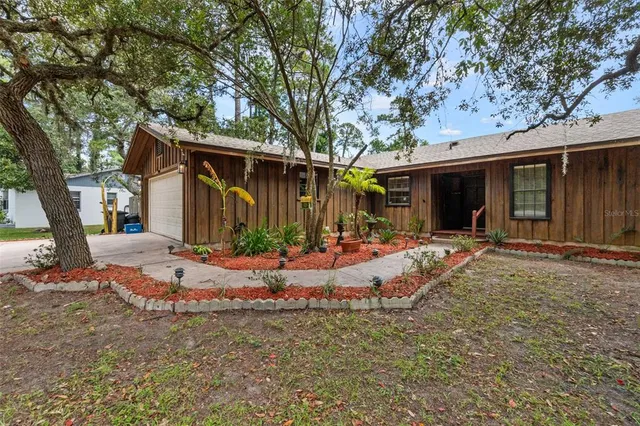 a view of a house with patio