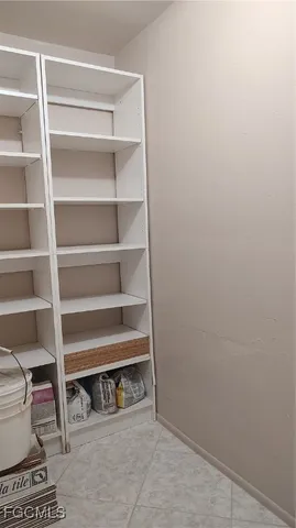 a view of room with empty racks