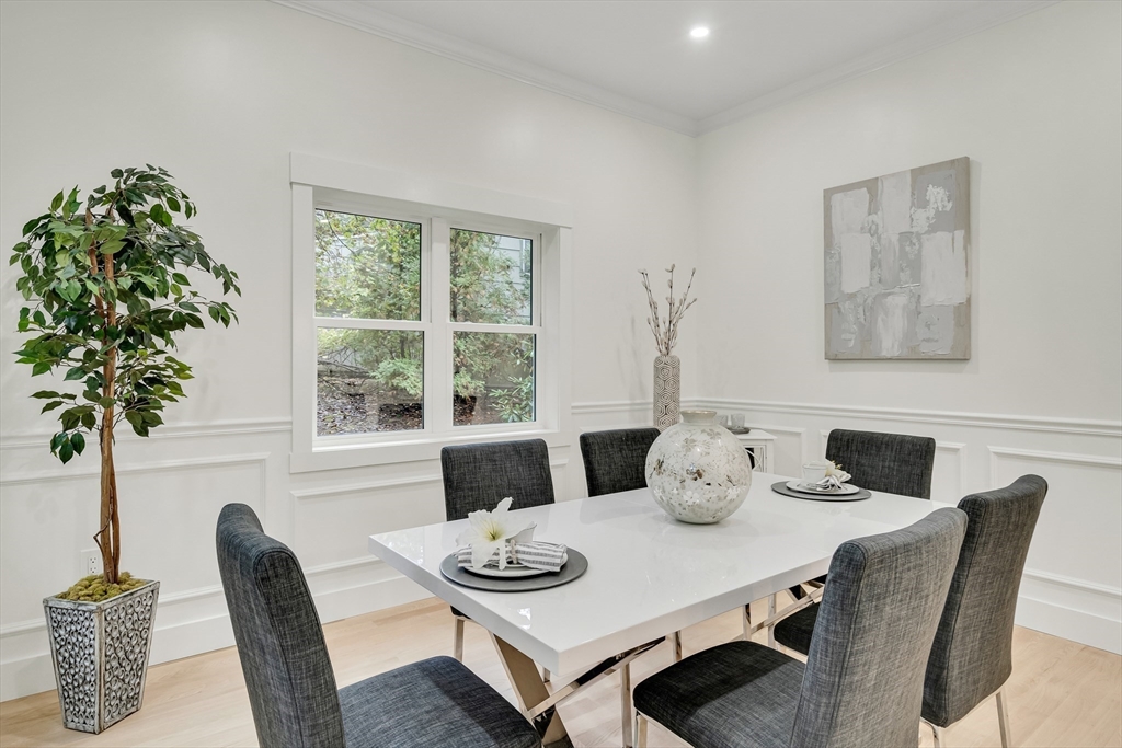 22 Estabrook Road Lexington, MA 02421 - Photo 17 of 36 a view of a dining room with furniture window and outside view