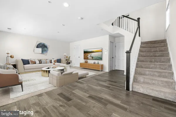 a large kitchen with cabinets and a counter top space