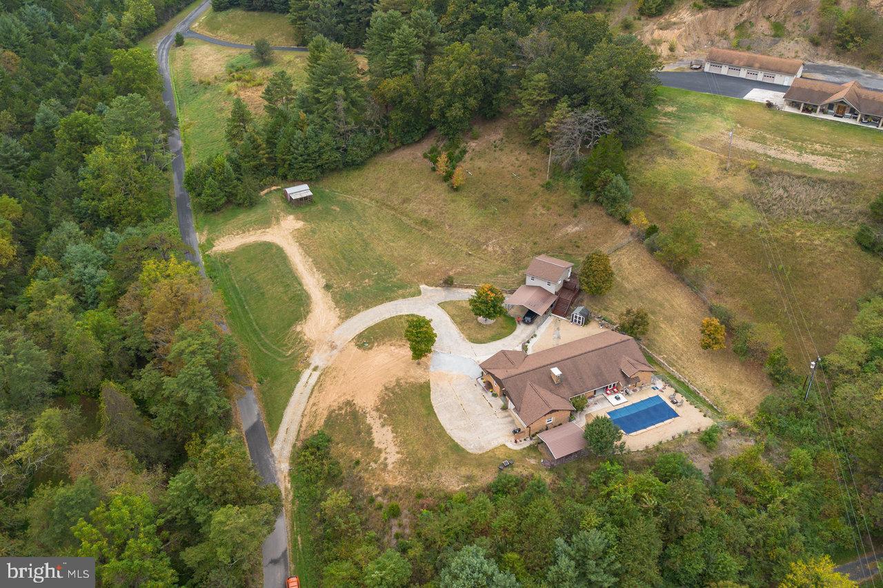 120 Galen Hedrick Road Franklin, WV 26807 - Photo 9 of 115 an aerial view of residential house with outdoor space and swimming pool