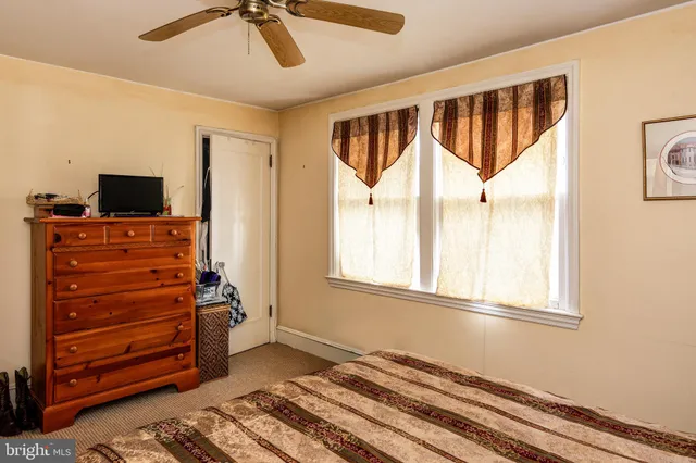a bedroom with furniture and a flat screen tv