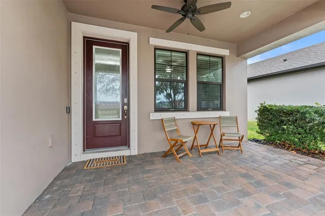 a view of outdoor seating space