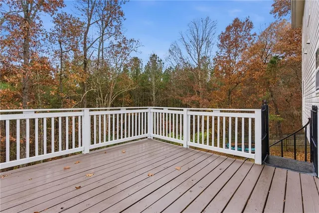 a view of wooden deck