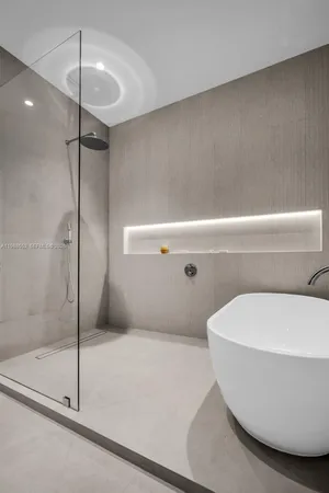 a bathroom with a shower