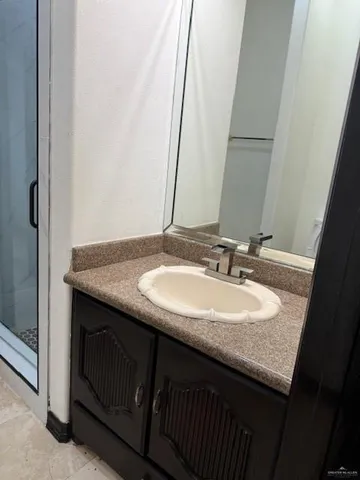 a sink and a mirror