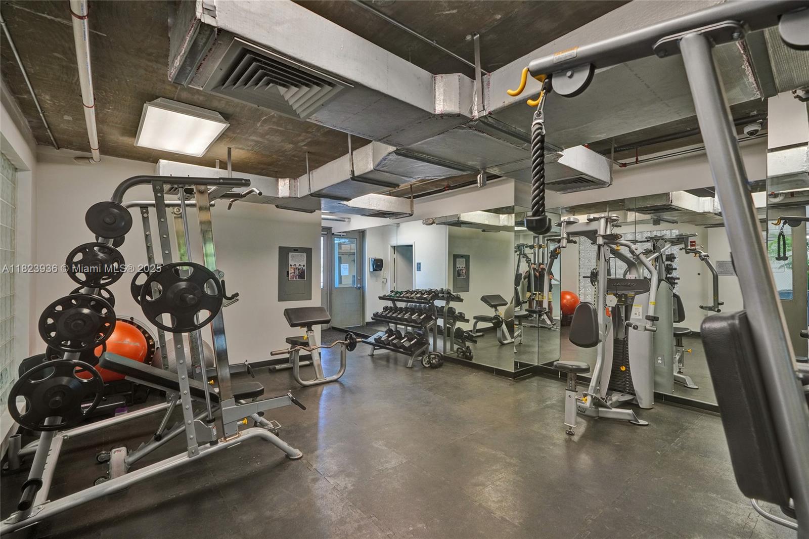 455 Northeast 25th Street, Unit 609 Miami, FL 33137 - Photo 25 of 27 a view of a room with gym equipment