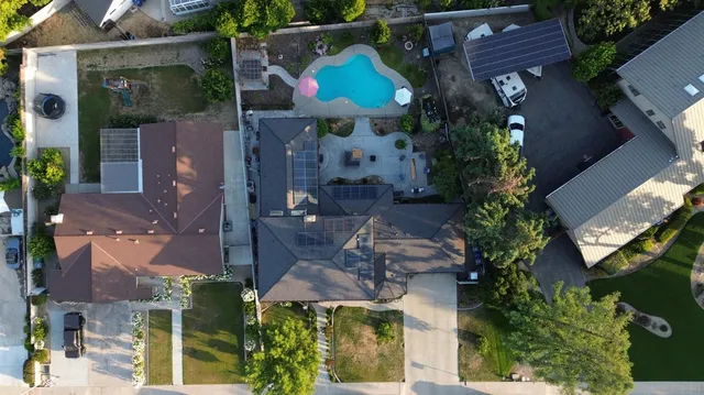 an aerial view of multiple house