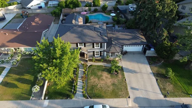 an aerial view of a house