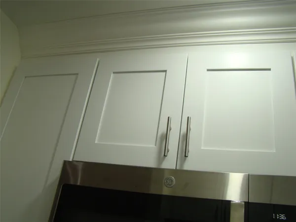 a view of small space with racks on the wall