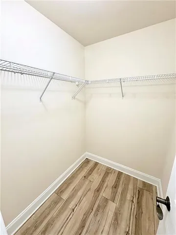 a view of small space with racks on the wall