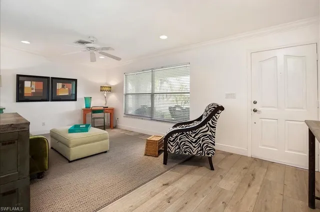 a living room with furniture