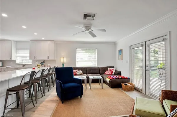 a view of a livingroom and dining room
