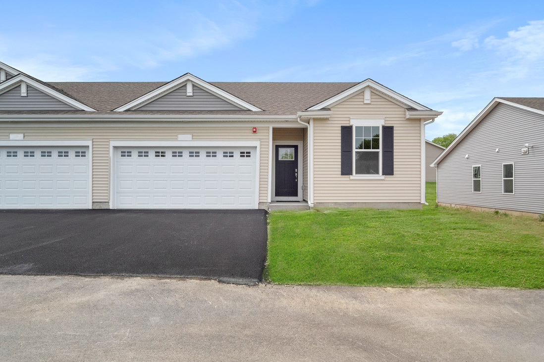 a view of outdoor space yard and garage