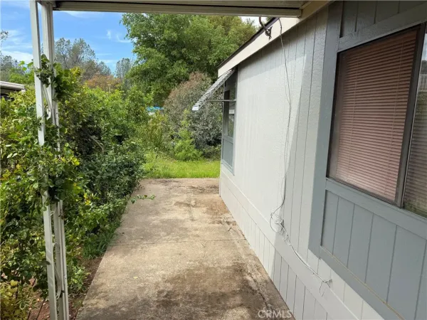 a view of a pathway with a yard