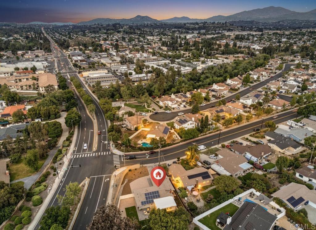 12401 Metate Lane Poway, CA 92064 - Photo 34 of 42 an aerial view of residential houses and city street
