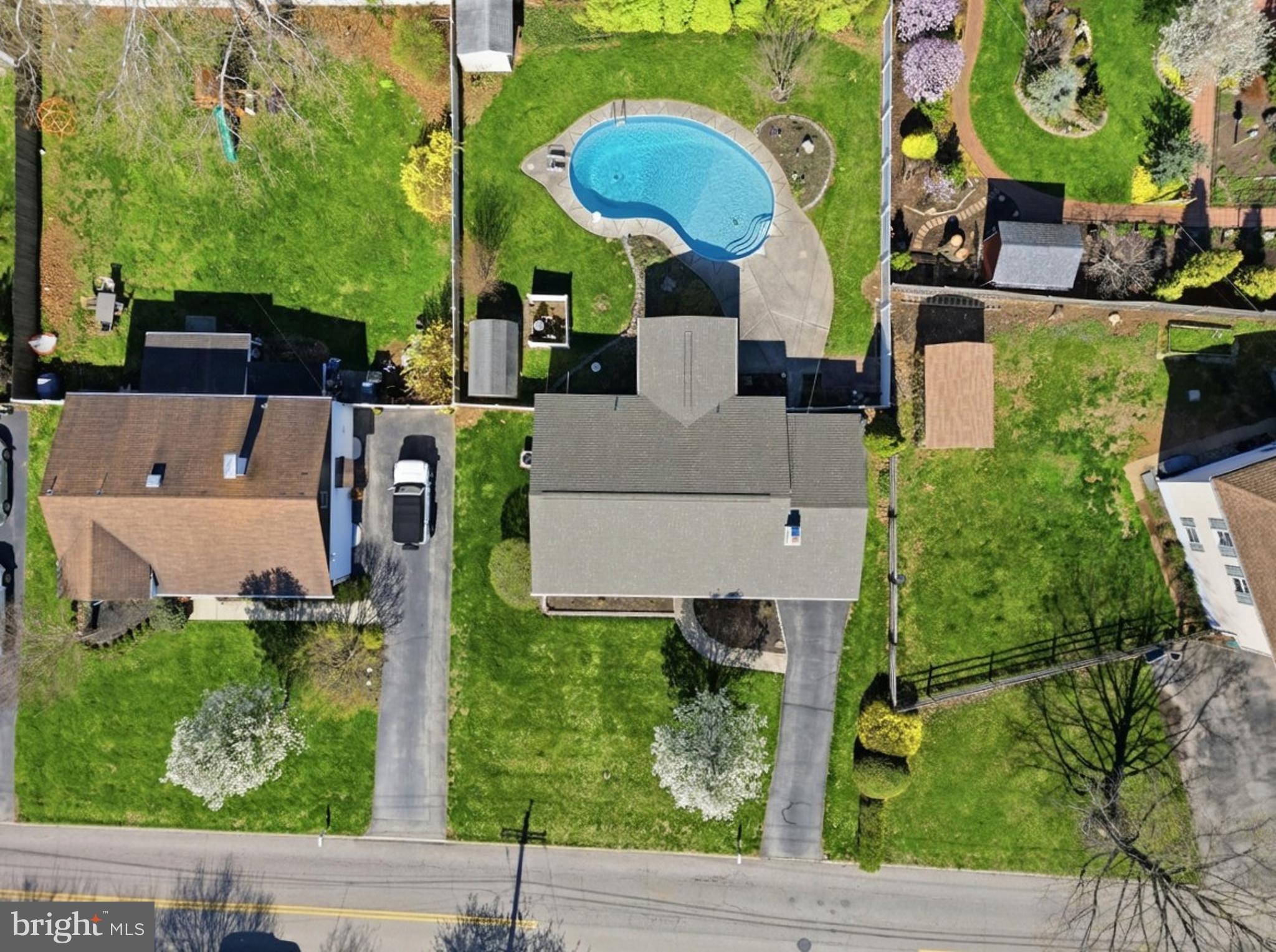 2015 Spring Mill Road Conshohocken, PA 19428 - Photo 33 of 39 an aerial view of a house with garden space and street view