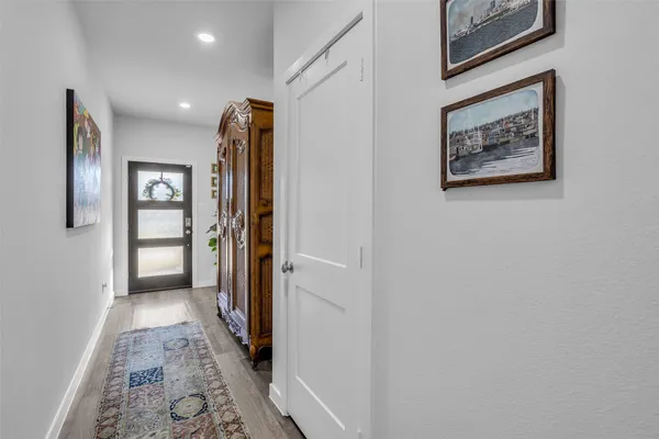 a view of a hallway with elevator