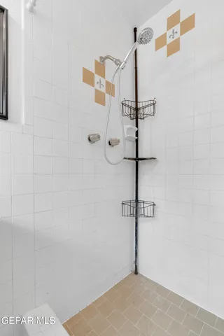 a view of a bathroom with a shower