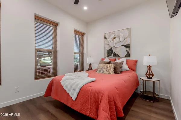 a bathroom with a bathtub and shower