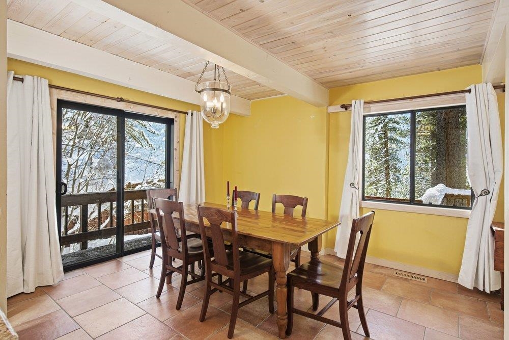 1499 Sandy Way Olympic Valley, CA 96146 - Photo 12 of 28 a view of a dining room with furniture large windows and wooden floor