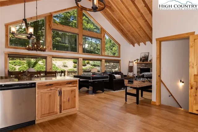 a living room with furniture