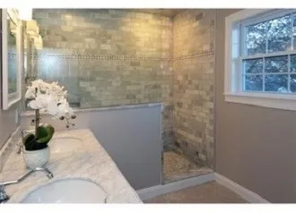 a bathroom with a shower