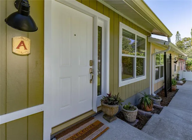 a front view of a house with entryway
