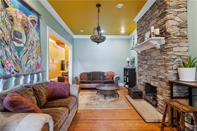 167 Pius Street Pittsburgh, PA 15203 - Photo 7 of 49 a living room with furniture and a fireplace