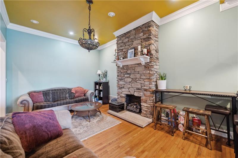 167 Pius Street Pittsburgh, PA 15203 - Photo 8 of 49 a living room with furniture and a fireplace