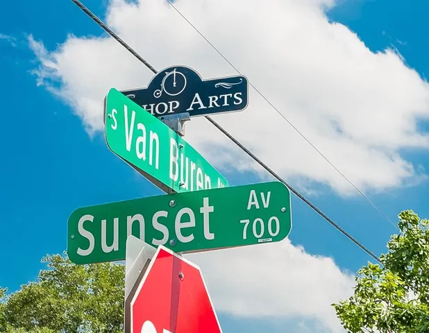 a close up of a street sign