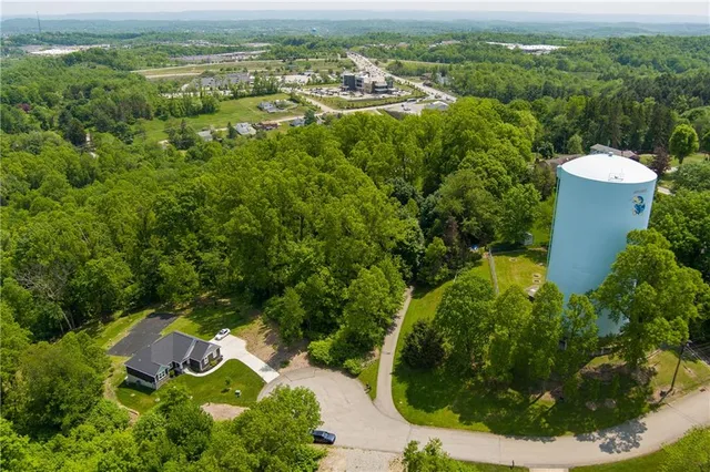 a view of a garden with an outdoor space