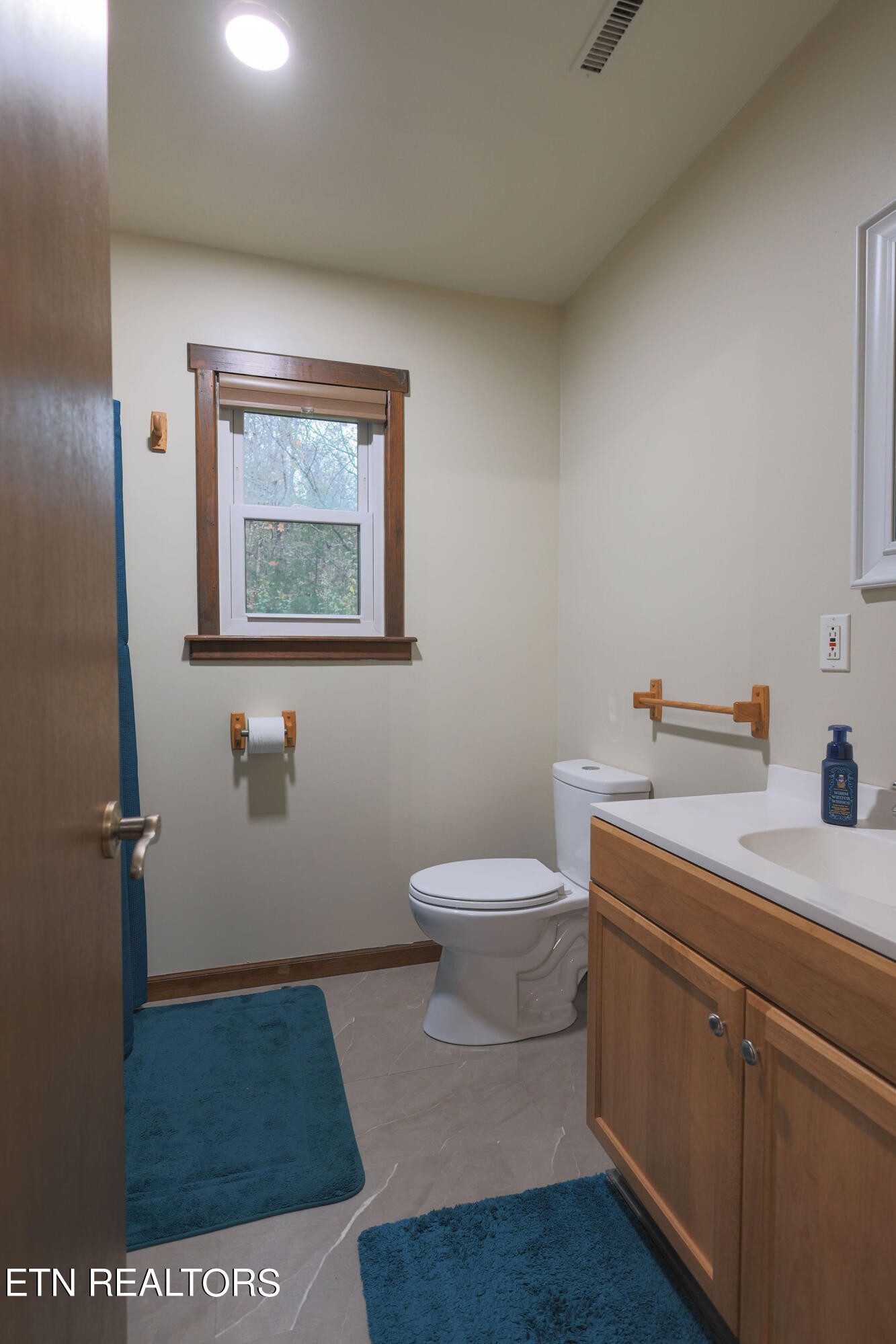 160 Rainbow Lane La Follette, TN 37766 - Photo 32 of 58 a bathroom with a toilet a sink and mirror