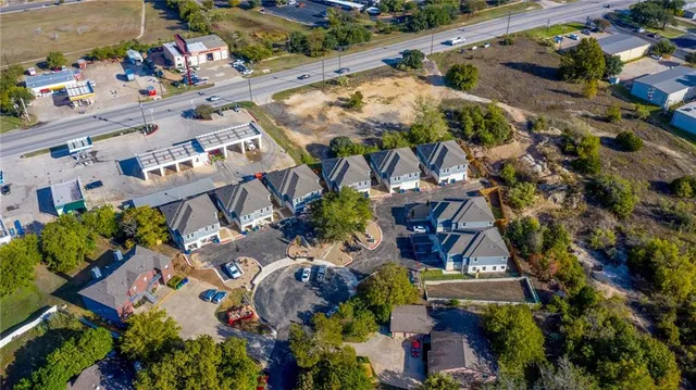 an aerial view of multiple house