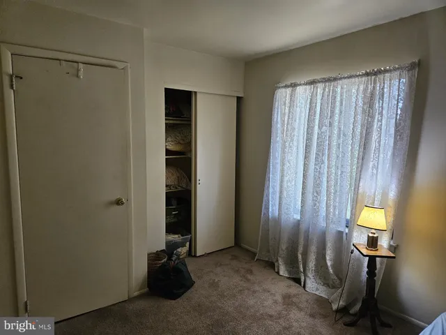 an empty room with closet