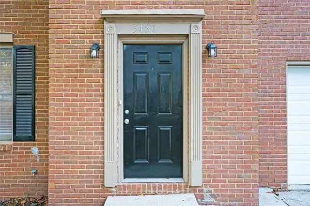 a view of wooden door