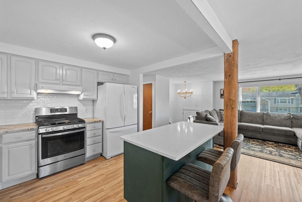 3 Lark Drive Hudson, MA 01749 - Photo 9 of 38 a kitchen with a refrigerator a stove a sink and dishwasher with wooden floor