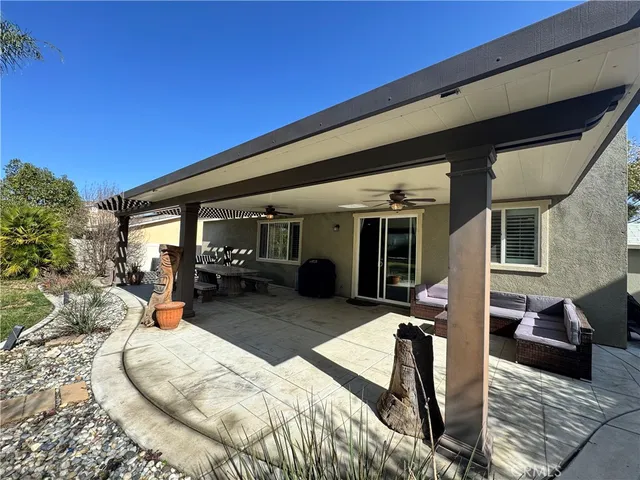 a view of a park with palm trees