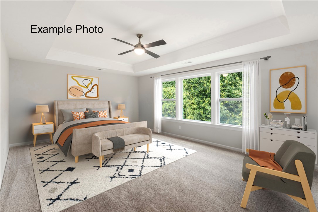 111 Sunrise Court, Unit SUN0006 Anderson, SC 29625 - Photo 14 of 41 Example Photo - Premier Bedroom *Virtually Staged - SUBJECT PROPERTY DOES NOT INCLUDE TRAY CEILING