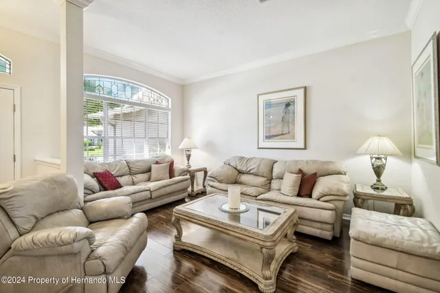 a living room with furniture a rug and a window