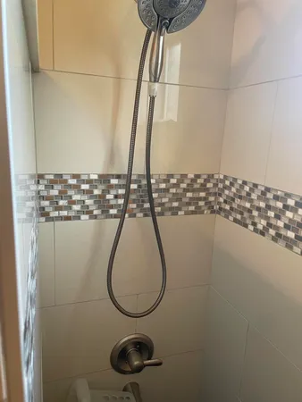 a bathroom with a shower