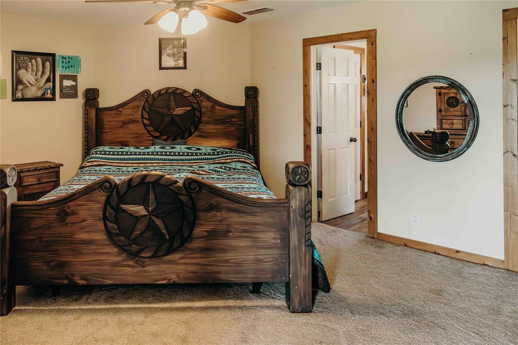 1740 Highway 2247 Comanche, TX 76442 - Photo 21 of 38 Bedroom featuring carpet and ceiling fan