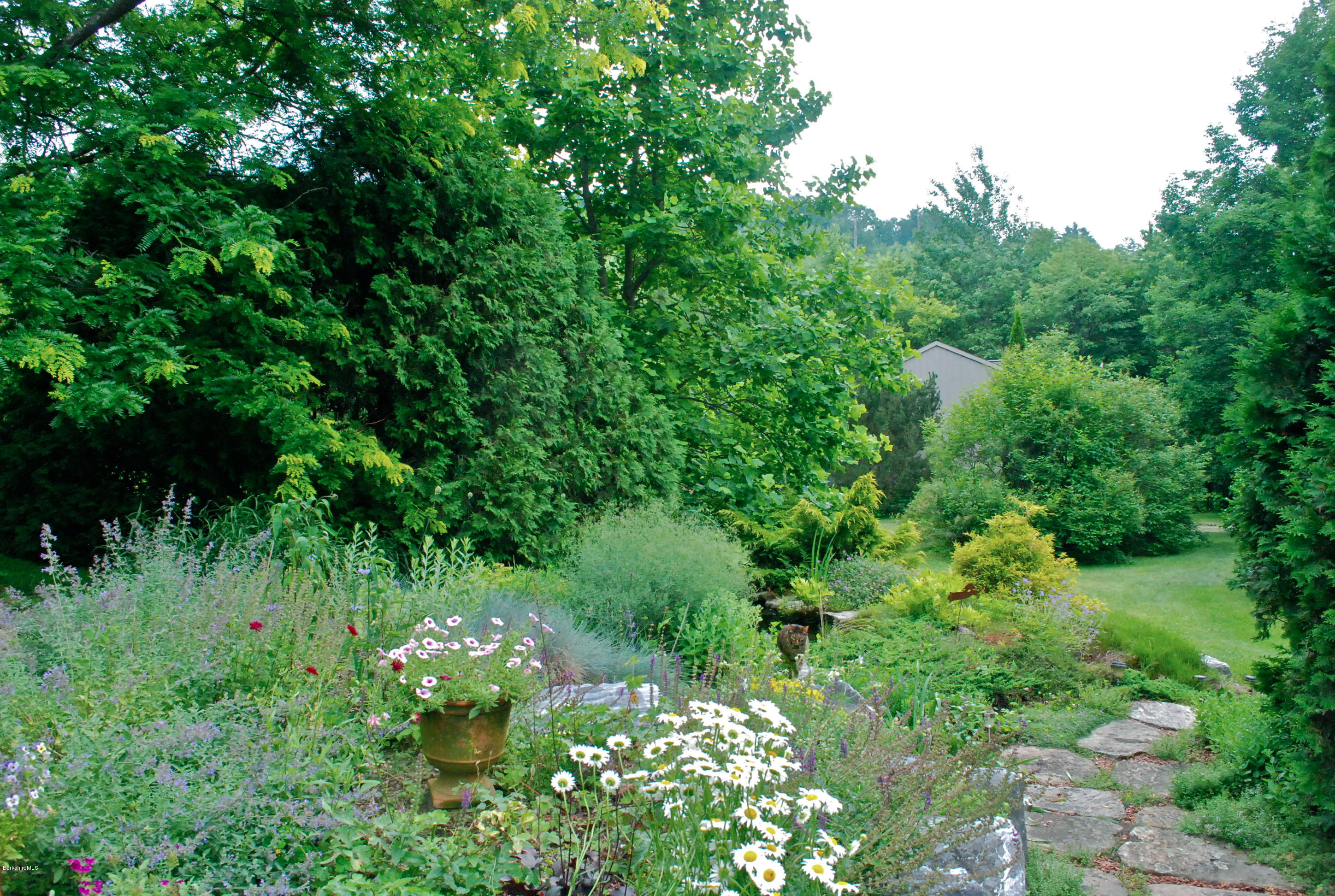 49 River Road Monterey, MA 01245 - Photo 36 of 43 a backyard of a house with lots of green space and garden