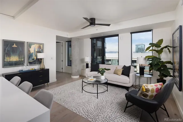 a living room with furniture