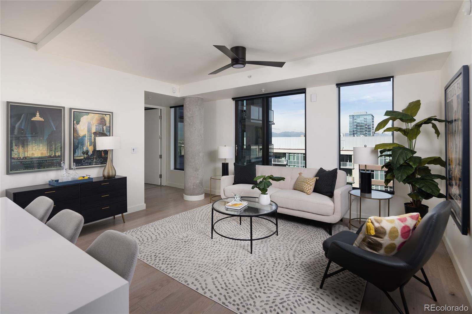 a living room with furniture