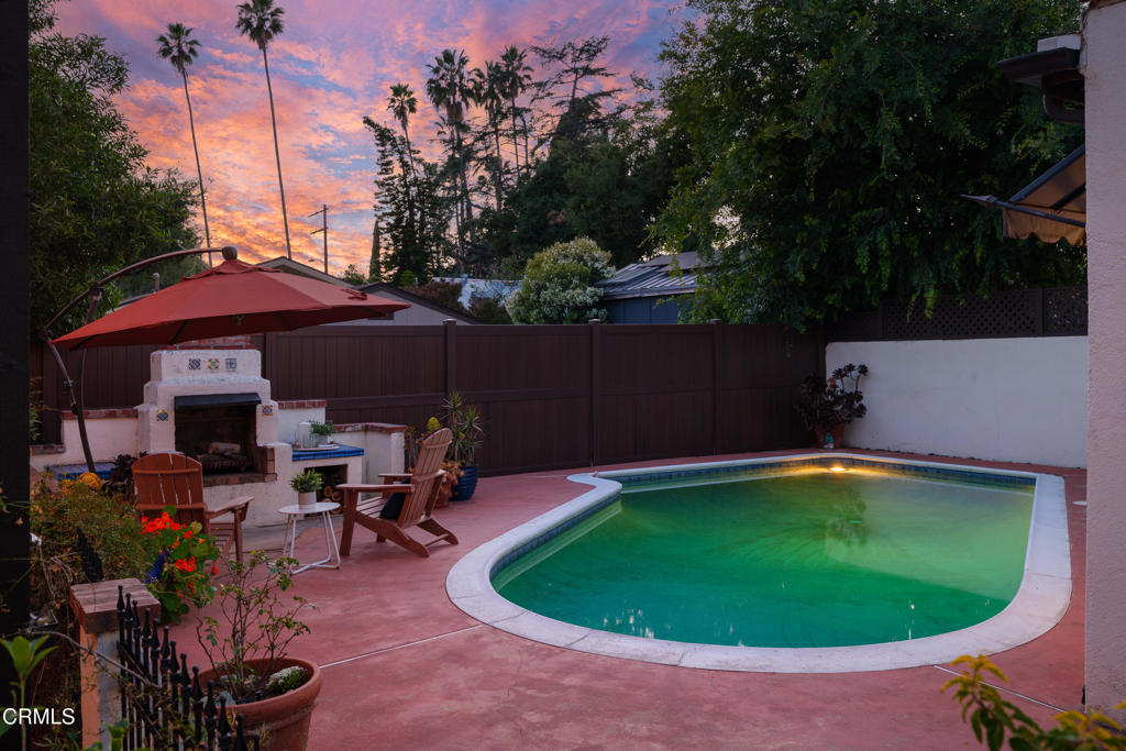 859 Sunset Avenue Pasadena, CA 91103 - Photo 71 of 76 an outdoor space with pool and furniture